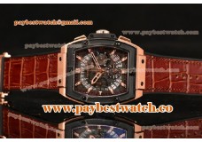 Hublot MP-06 Senna Chrono T854655 Skeleton Dial Rose Gold Watch