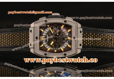 Hublot MP-06 Senna Chrono T854653 Skeleton Dial Yellow Stick Steel Watch