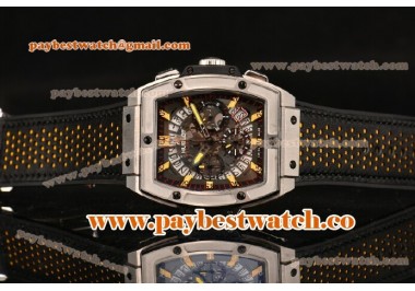 Hublot MP-06 Senna Chrono T854649 Skeleton Dial Yellow Markers Steel Watch