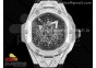 Big Bang Sang Bleu II Chrono SS Diamonds HRF Best Edition Black Dial on Black Gummy Strap A7750