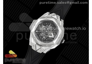 Big Bang Sang Bleu II Chrono SS HRF Best Edition Black Dial on Black Gummy Strap A7750