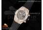 Hublot Big Bang Unico RG Full Diamonds ZF 1:1 Best Edition Skeleton Dial T Diamonds Bezel on Black Rubber Strap A1280