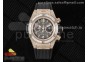 Hublot Big Bang Unico RG Full Diamonds ZF 1:1 Best Edition Skeleton Dial T Diamonds Bezel on Black Rubber Strap A1280